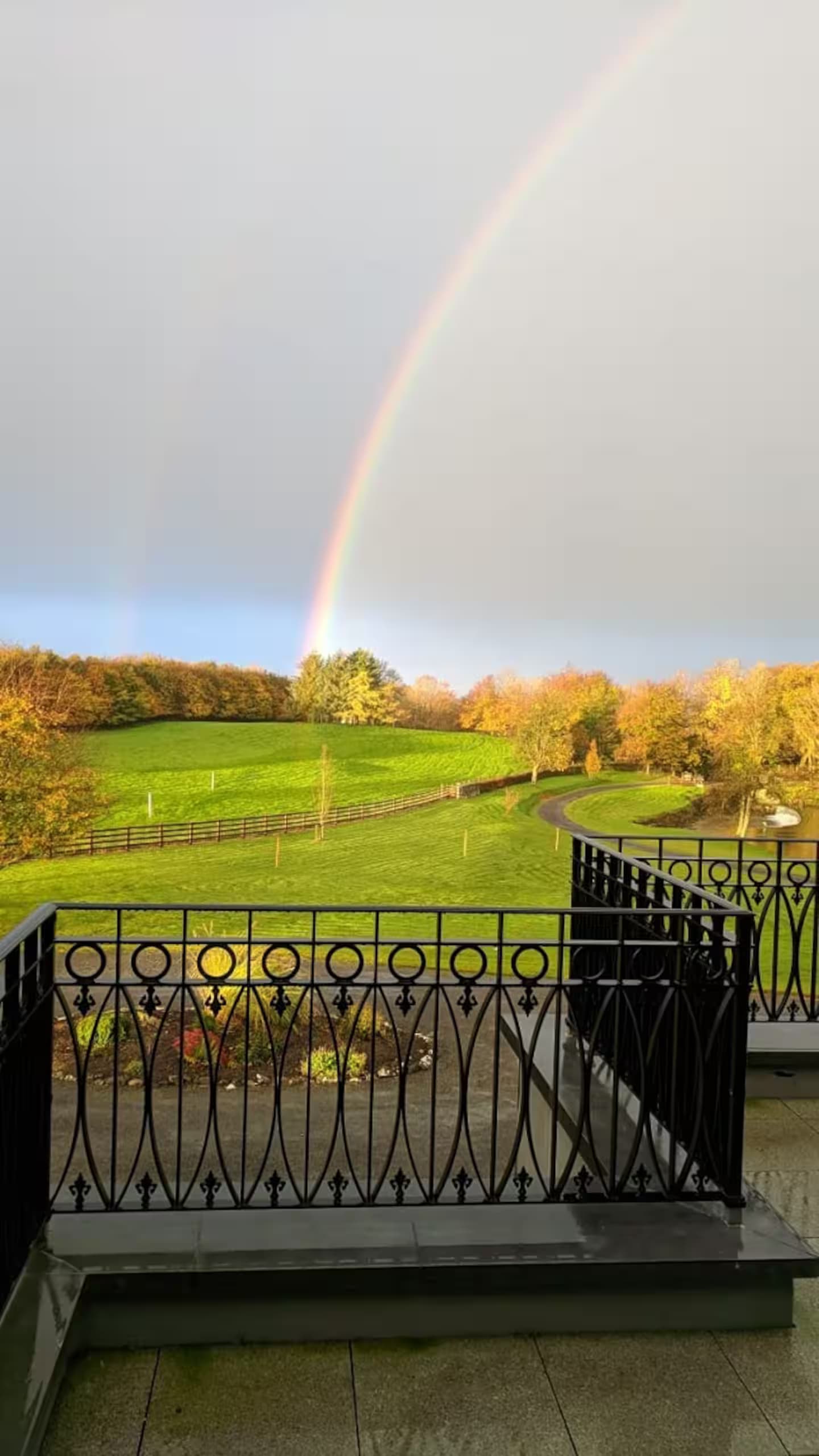 Rainbow over the estate from the balcony