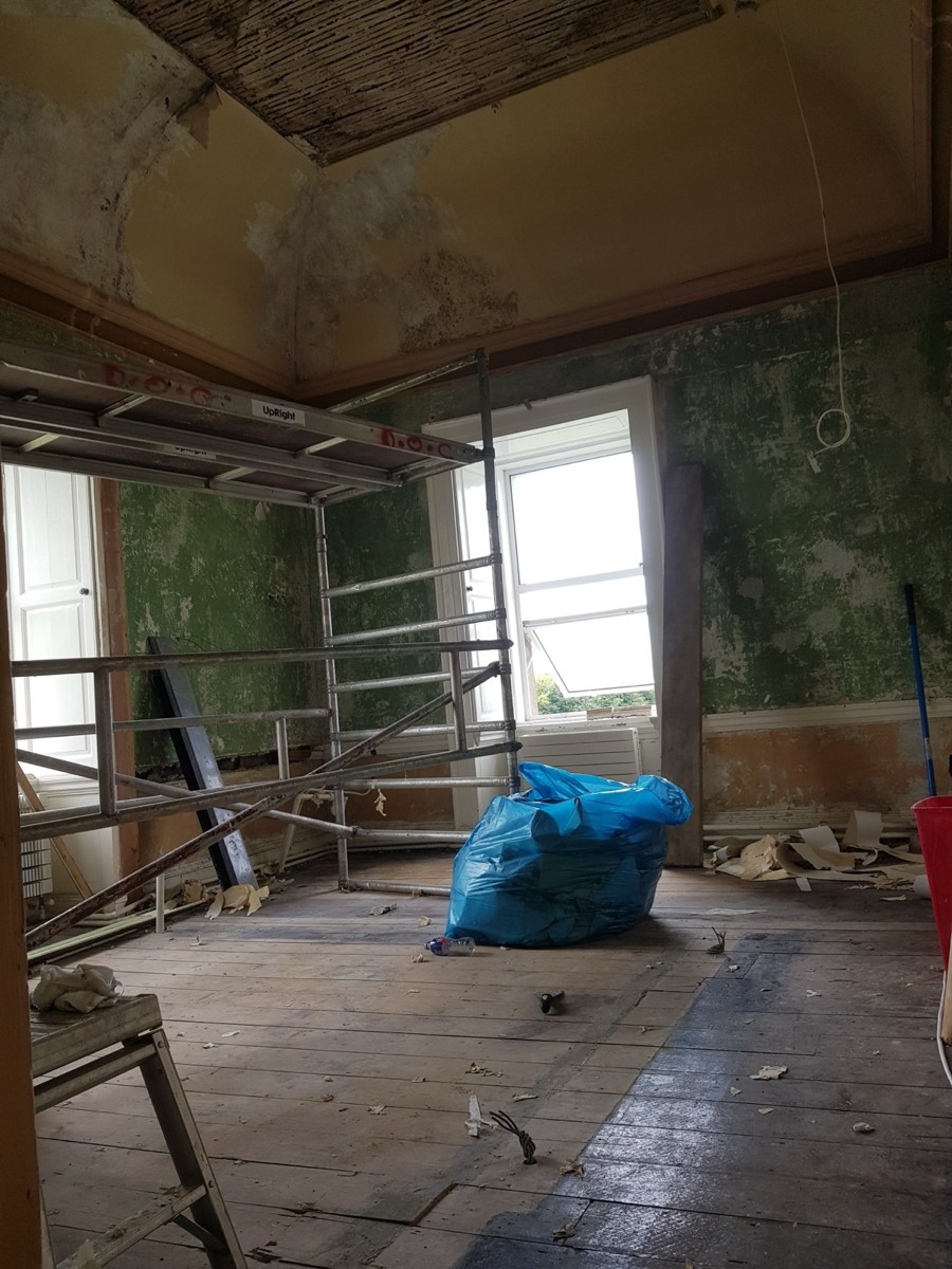 Interior stripped back for restoration