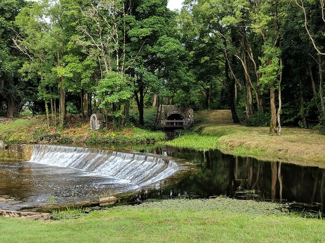 River alongside the driveway